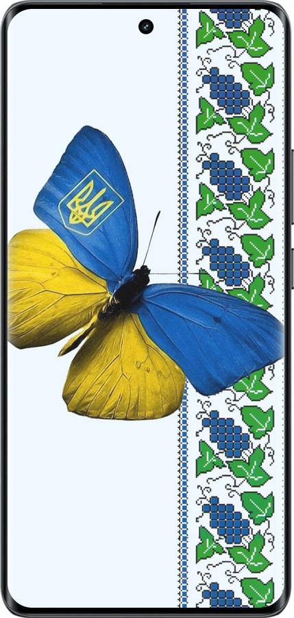 Силіконовий чехол Жовто-блакитний метелик  для Realme 14 PRO + - 1054u-3968 изображение 