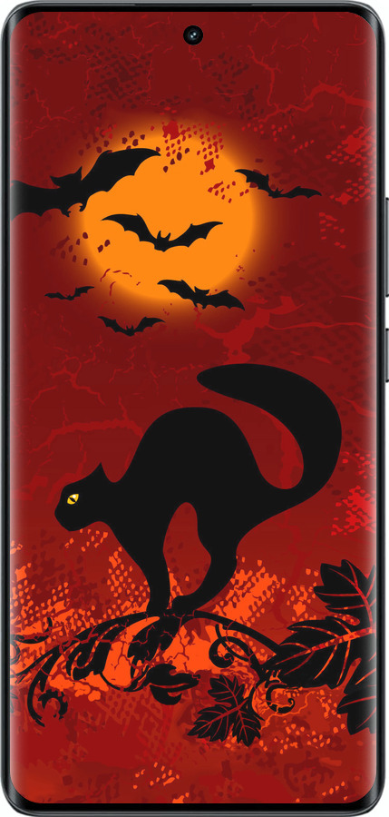 Силіконовий чехол Чорна кішка під місяцем для Realme 14 PRO + - 1190u-3968 изображение 