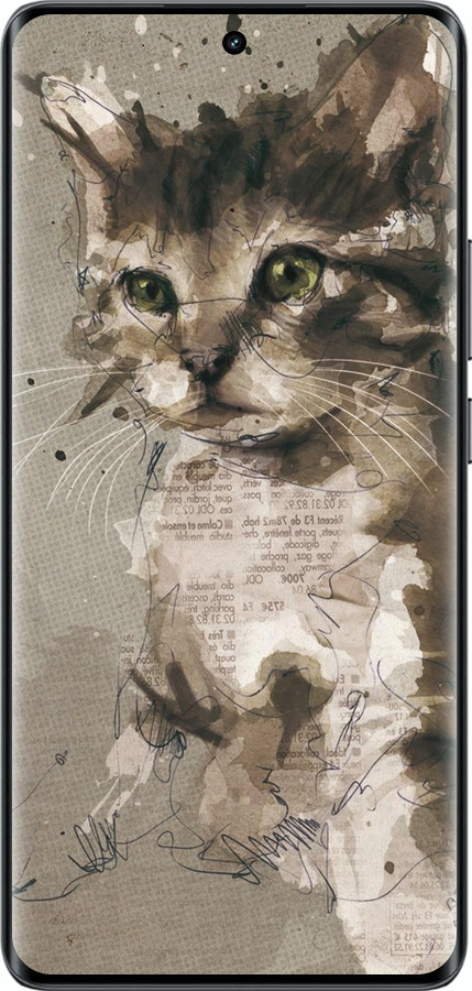 Силиконовый чехол Котёнок из пятен и линий для Realme 14 PRO + - 119u-3968 изображение 