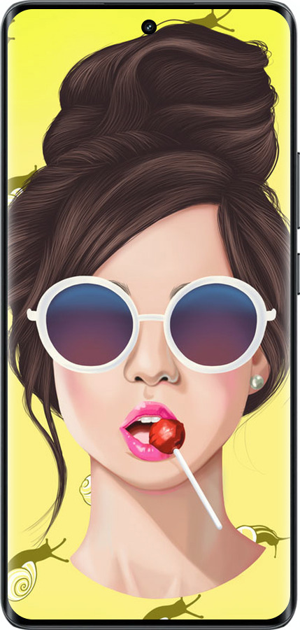 Силиконовый чехол Девушка с чупа-чупсом для Realme 14 PRO + - 3979u-3968 изображение 