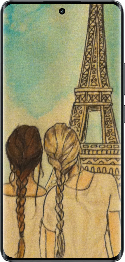 Силиконовый чехол Девушки в Париже для Realme 14 PRO + - 3980u-3968 изображение 