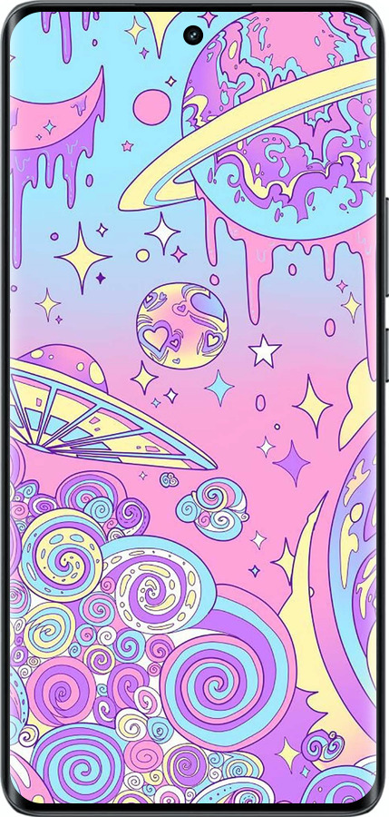 Силиконовый чехол Розовая галактика для Realme 14 PRO + - 4146u-3968 изображение 