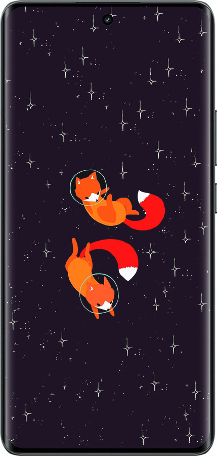 Силиконовый чехол Лисички в космосе для Realme 14 PRO + - 4519u-3968 изображение 