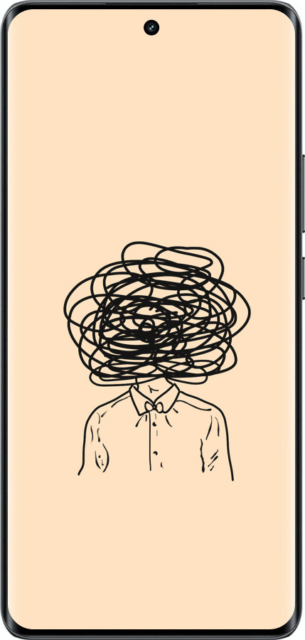 Силиконовый чехол Мысли для Realme 14 PRO + - 4568u-3968 изображение 