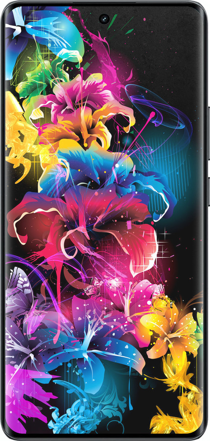 Силиконовый чехол Абстрактные цветы для Realme 14 PRO + - 511u-3968 изображение 