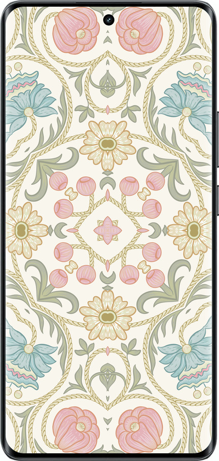 Силіконовий чехол Квітковий орнамент v2 для Realme 14 PRO + - 5513u-3968 изображение 