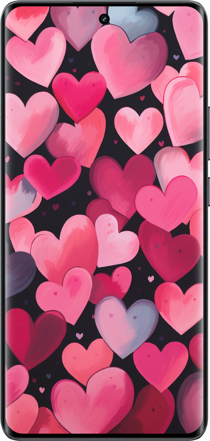 Силиконовый чехол Сердечки 4 для Realme 14 PRO + - 5662u-3968 изображение 