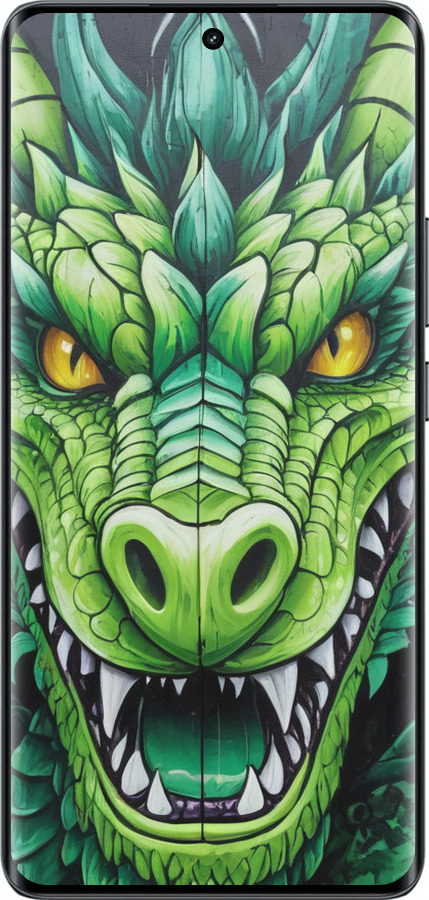 Силіконовий чехол Зелений дракон для Realme 14 PRO + - 5816u-3968 изображение 
