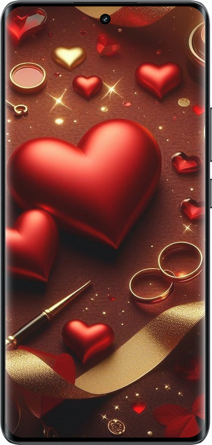 Силиконовый чехол Сердечки v3 для Realme 14 PRO + - 5833u-3968 изображение 