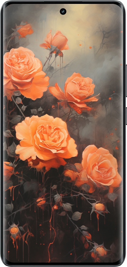Силиконовый чехол Оранжевые розы для Realme 14 PRO + - 5944u-3968 изображение 