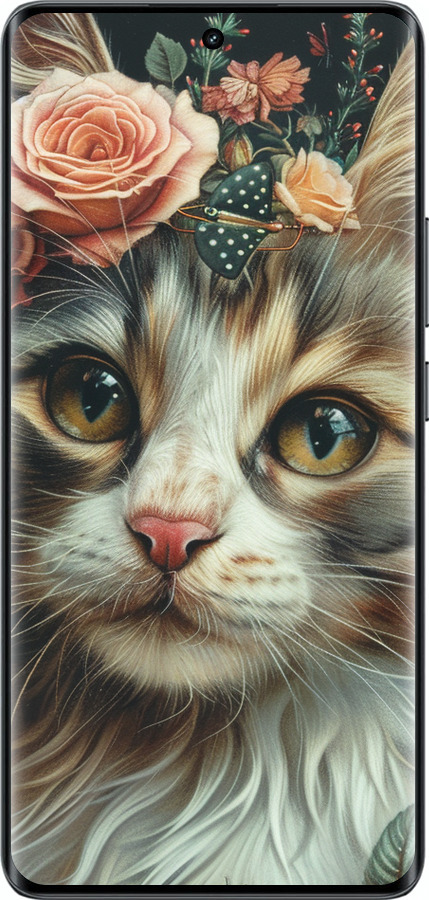 Силиконовый чехол Cats and flowers для Realme 14 PRO + - 6069u-3968 изображение 