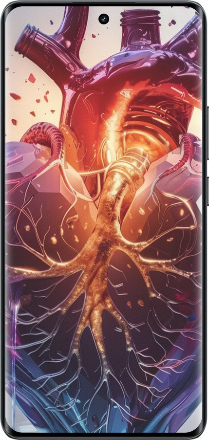 Силиконовый чехол Crystal Heart для Realme 14 PRO + - 6070u-3968 изображение 
