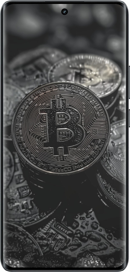 Силіконовий чехол Black Bitcoin для Realme 14 PRO + - 6090u-3968 изображение 