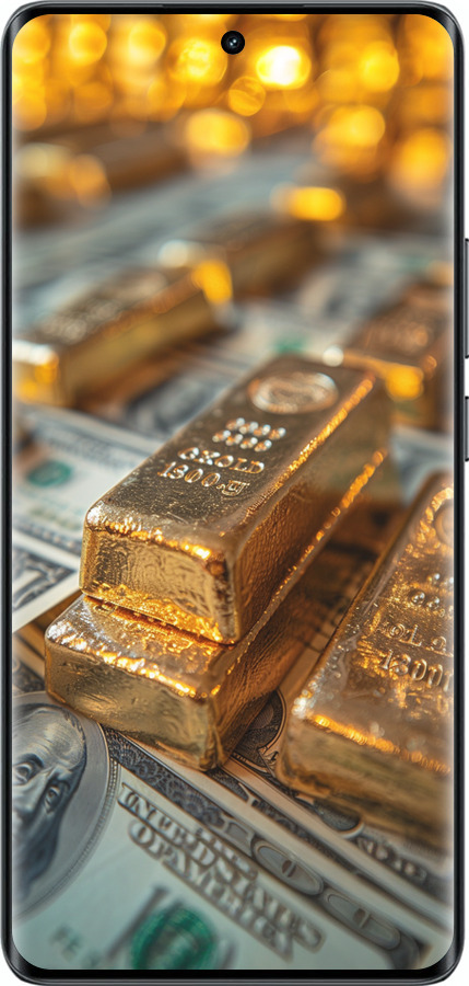 Силиконовый чехол Слитки и доллары для Realme 14 PRO + - 6105u-3968 изображение 