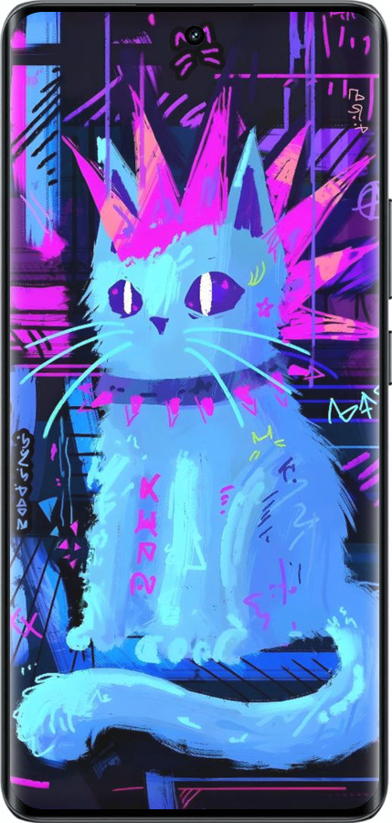 Силиконовый чехол Кот панк для Realme 14 PRO + - 6311u-3968 изображение 