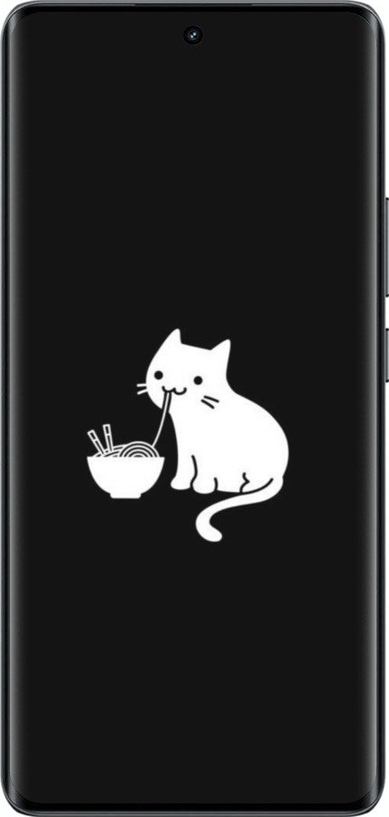 Силиконовый чехол С милым котом на черном фоне для Realme 14 PRO + - 6528u-3968 изображение 
