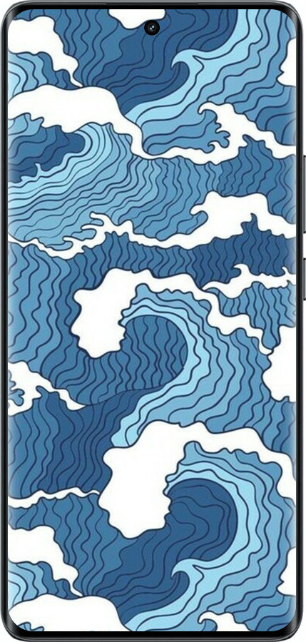 Силіконовий чехол Абстрактний малюнок морських хвиль для Realme 14 PRO + - 6538u-3968 изображение 