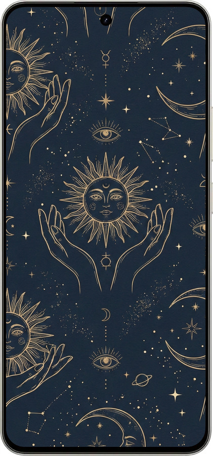 Силиконовый чехол Celestial Harmony: Sun & Moon Gold Mystic Pattern для Realme 15 / 15 PRO - 6778u-4137 изображение 