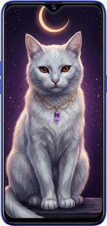 Силиконовый чехол Mystic White Cat Gothic Dark Purple Gold для Realme 3 Pro - 6805u-1863 изображение 