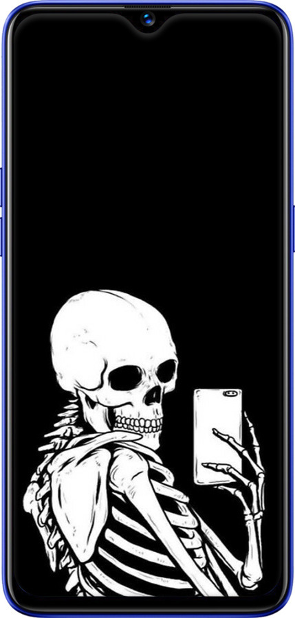 Силиконовый чехол Скелет делает Selfie для Realme 3 Pro - 6535u-1863 изображение 