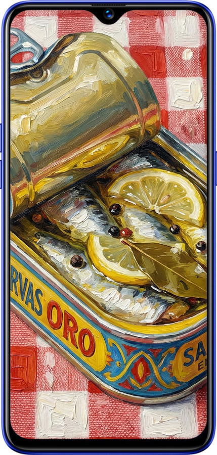 Силиконовый чехол Vintage Sardine Tin Phone для Realme X Lite - 6772u-2030 изображение 