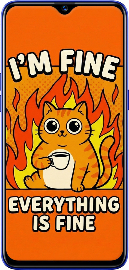 Силиконовый чехол Funny Cat для Realme 3 Pro - 6786u-1863 изображение 