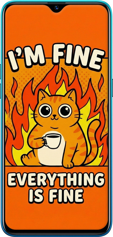 TPU чехол Funny Cat для Realme 5 Pro - 6786b-1861 изображение 