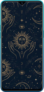 Силіконовий чехол Celestial Harmony: Sun & Moon Gold Mystic Pattern для Realme 5 Pro - 6778u-1861 изображение 