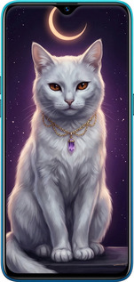 Силиконовый чехол Mystic White Cat Gothic Dark Purple Gold для Realme 5 Pro - 6805u-1861 изображение 