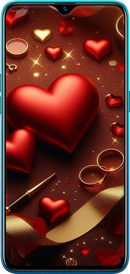 Силиконовый чехол Сердечки v3 для Realme 5 Pro - 5833u-1861 изображение 