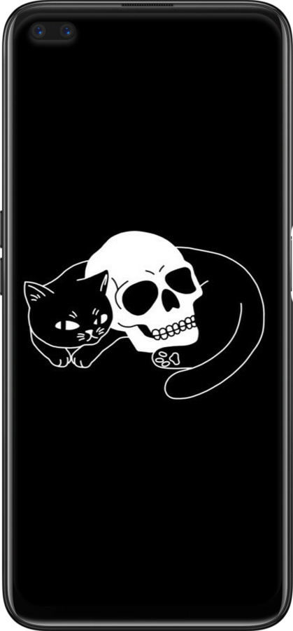 TPU чехол С изображением кота и черепа для Realme 6 Pro - 6491b-1893 изображение 