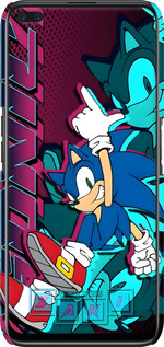 3D пластиковий матовий чехол Соник для Realme 6 Pro - 6284m-1893 изображение 