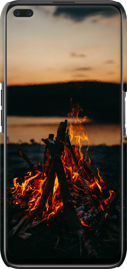 3D пластиковый матовый чехол Огонь для Realme 6 Pro - 6021m-1893 изображение 