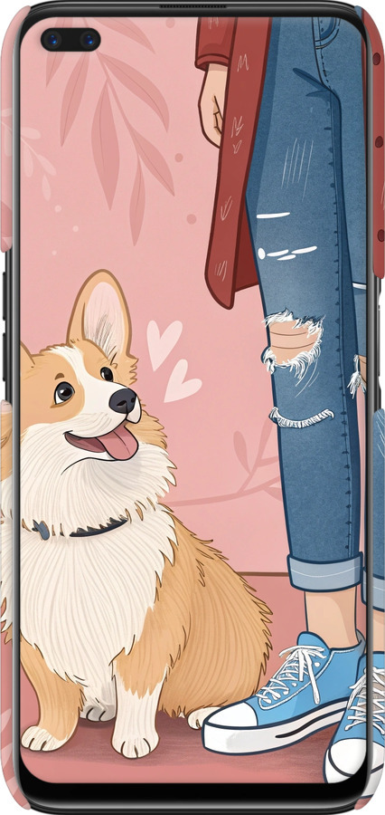 3D пластиковый матовый чехол Корги 3 для Realme 6 Pro - 6707m-1893 изображение 