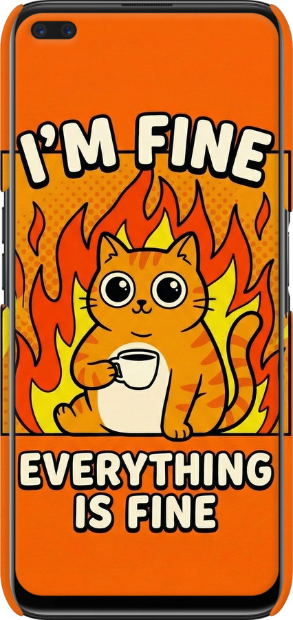 3D пластиковый матовый чехол Funny Cat для Realme 6 Pro - 6786m-1893 изображение 