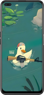 2D пластиковий чехол Каченя з автоматом для Realme 6 Pro - 6356t-1893 изображение 