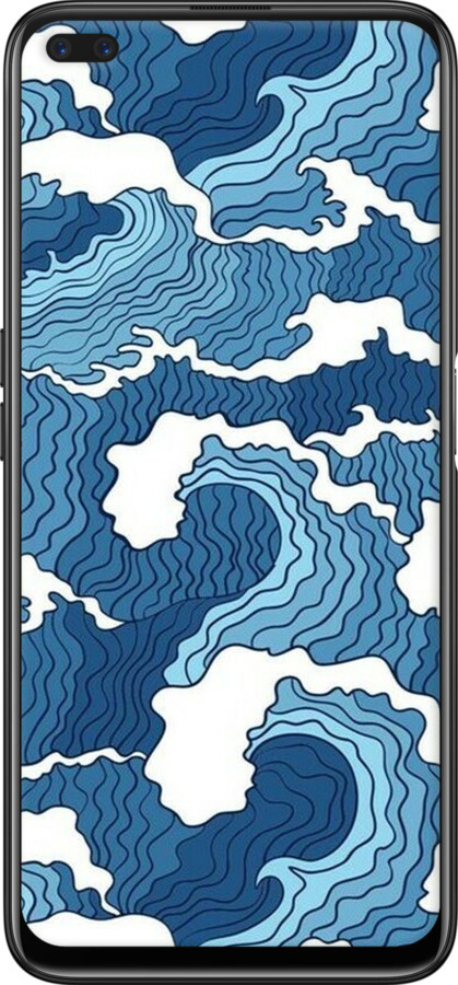 2D пластиковий чехол Абстрактний малюнок морських хвиль для Realme 6 Pro - 6538t-1893 изображение 