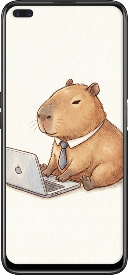 Силиконовый чехол Funny Capybara CEO Working для Realme 6 Pro - 6777u-1893 изображение 