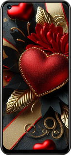 Силиконовый чехол Сердечки v2 для Realme 8i - 5832u-2518 изображение 