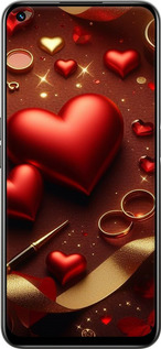 Силіконовий чехол Сердечки v3 для Realme 8i - 5833u-2518 изображение 