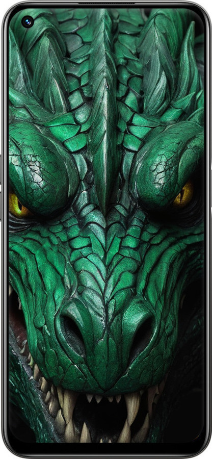 Силиконовый чехол Зелёный дракон v2 для Realme 8i - 5817u-2518 изображение 