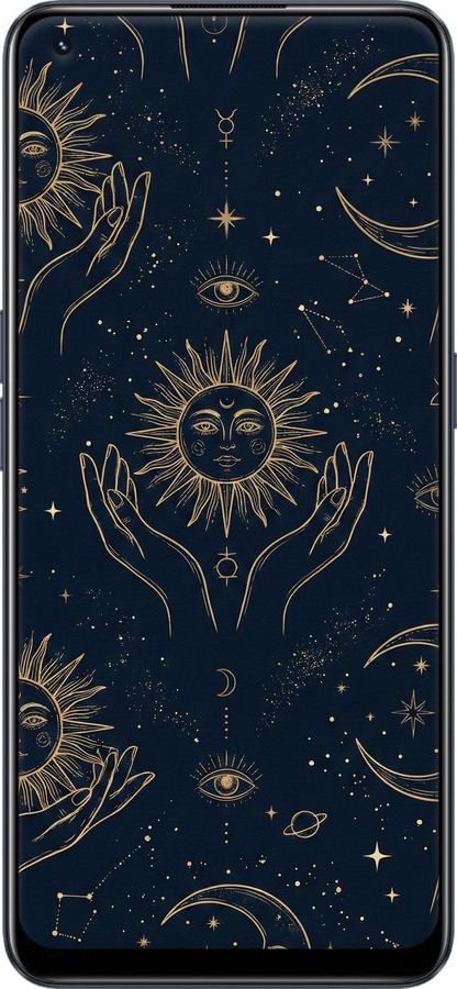 TPU чехол Celestial Harmony: Sun & Moon Gold Mystic Pattern для Realme 9 Pro Plus - 6778b-2596 изображение 