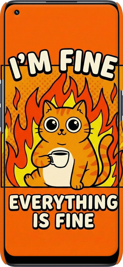 3D пластиковый матовый чехол Funny Cat для Realme 9 - 6786m-2866 изображение 