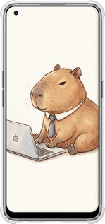 Силіконовий протиударний с посиленими кутами чехол Funny Capybara CEO Working для Realme 9 - 6777sp-2866 изображение 