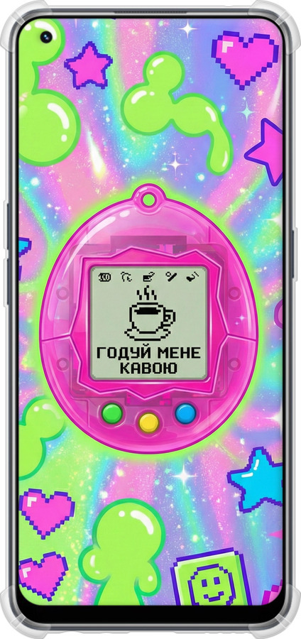 Силикон с усиленными углами чехол Y2K Aesthetic Retro Pet: Годуй мене кавою для Realme 9 Pro Plus - 6784sp-2596 изображение 