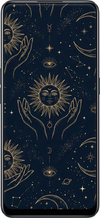 Силиконовый чехол Celestial Harmony: Sun & Moon Gold Mystic Pattern для Realme 9 Pro Plus - 6778u-2596 изображение 