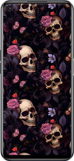 TPU чехол Черепа и розы для Realme 9i - 6316b-2705 изображение 
