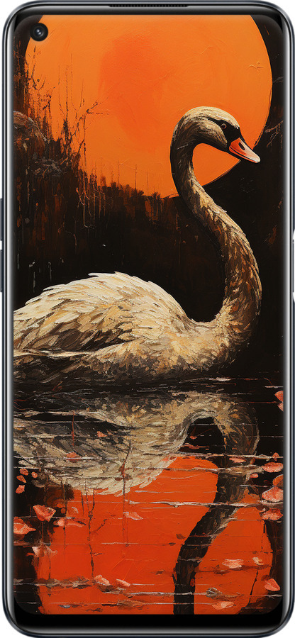 TPU чехол Лебедь для Realme 9i - 5964b-2705 изображение 