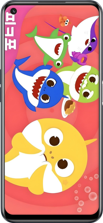 TPU чехол Бейби Шаркс для Realme 9i - 6305b-2705 изображение 