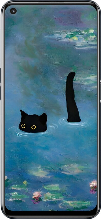Силиконовый чехол С изображением кота и водяной лилии Monet для Realme 9i - 6519u-2705 изображение 